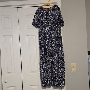 Floral Navy Blue Maxi Dress